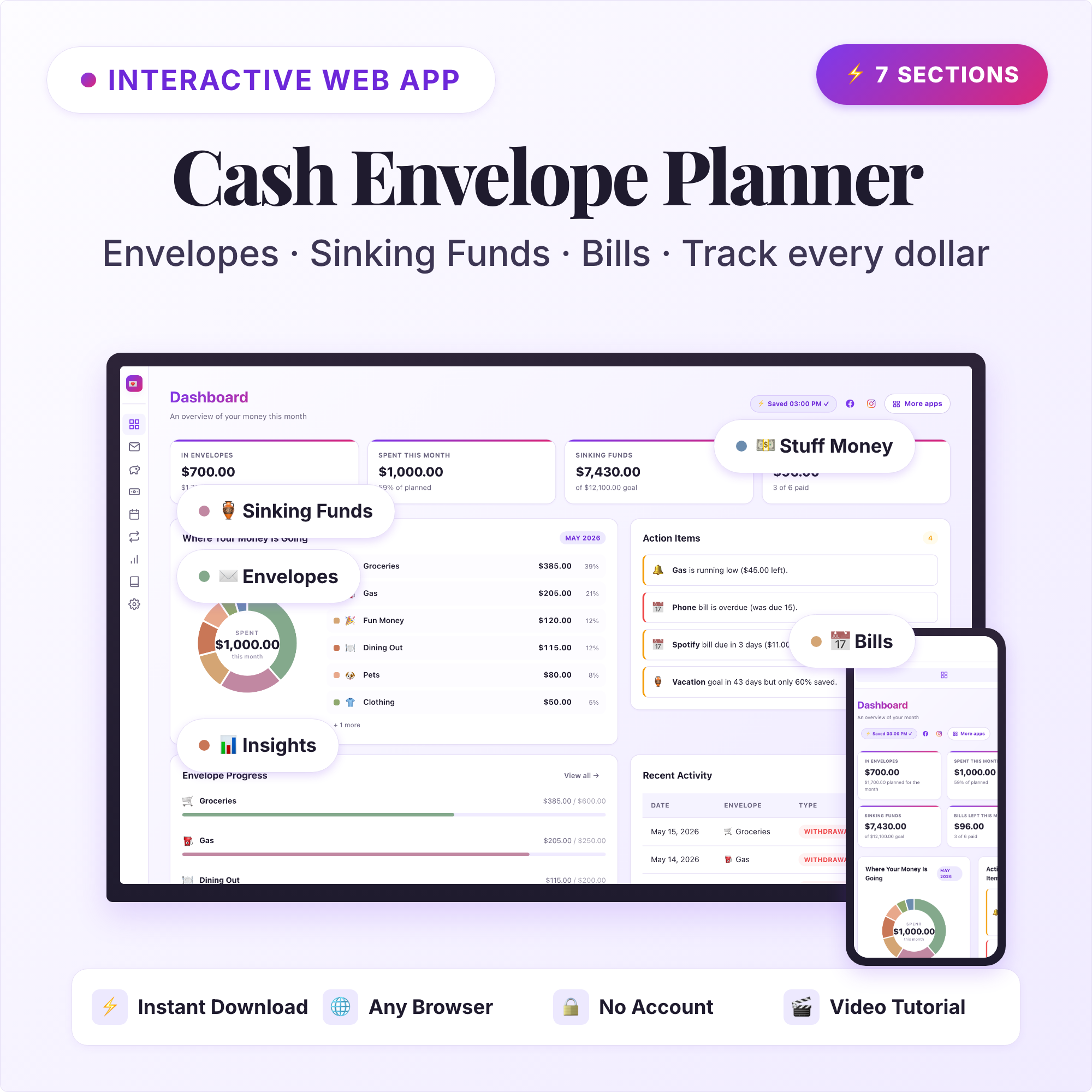 Cash Envelope Planner